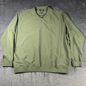 Ashworth Weather Systems Mens XL Green V Neck Pullover Golf Jacket Embroidered